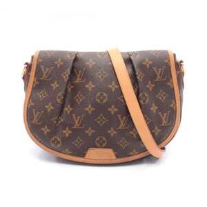 LOUIS VUITTON Authentic Brown Monogram Leather Shoulder Bag